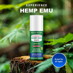Hemp Emu - Gel Roll On de cáñamo - Rub muscular para molestias de espalda y articulaciones