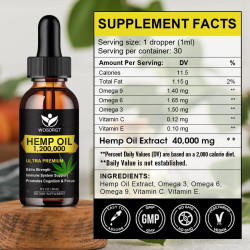 Aceite de cáñamo orgánico (paquete de 2) - Extracto de aceite de cáñamo 100% natural