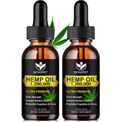 Aceite de cáñamo orgánico (paquete de 2) - Extracto de aceite de cáñamo 100% natural