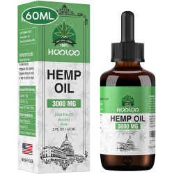HOOLOO Aceite de cáñamo para adultos, 3000 mg para apoyo a la hora de acostarse