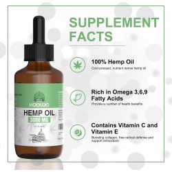 HOOLOO Aceite de cáñamo para adultos, 3000 mg para apoyo a la hora de acostarse