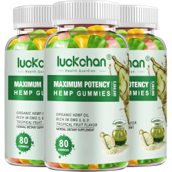 Paquete de 3 gomitas de cáñamo de alta potencia para dormir, dolor, ansiedad