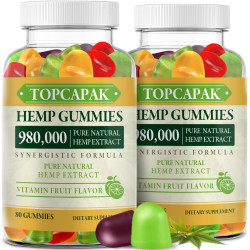 Paquete de 2 gomitas de cáñamo para dormir, dolor, ansiedad