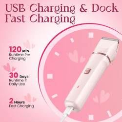 Recortadora de bikini para mujer, maquinilla de afeitar eléctrica sin dolor para piel de seda