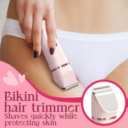 Recortadora de bikini para mujer, maquinilla de afeitar eléctrica sin dolor para piel de seda