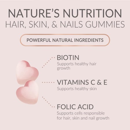 Gomitas de vitaminas para el cabello sin azúcar con biotina de 5000 mcg, vitamina A, B12, C, D, E, ácido fólico, apoya el