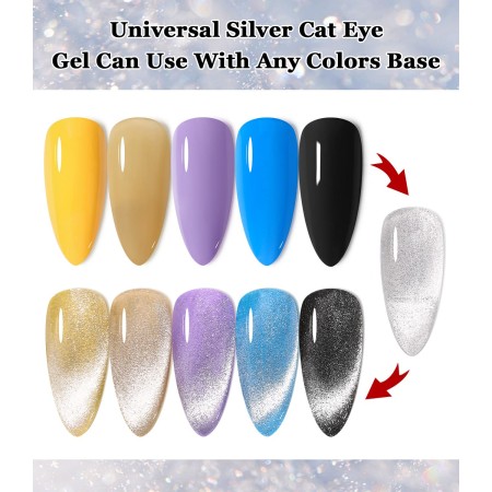Major Dijit Esmalte de uñas de gel de ojos de gato ancho 9D de 0.5 fl oz, esmalte de gel magnético de cielo estrellado y