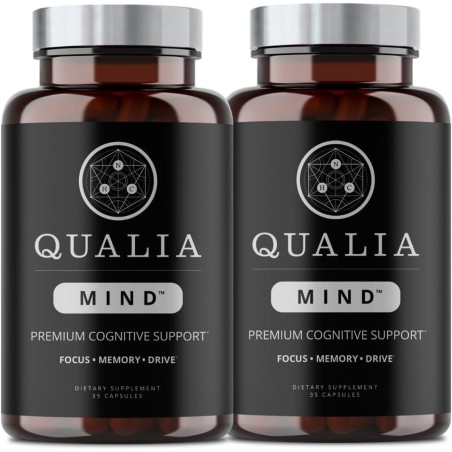 Qualia Mind Nootrópics | Suplemento cerebral superior para memoria, enfoque, energía mental y concentración con Ginkgo biloba,