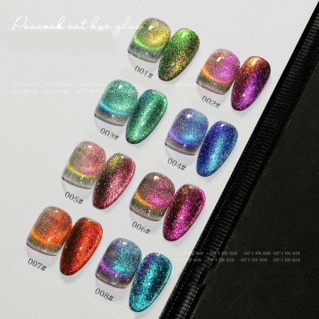 2 esmaltes de uñas de gel holográficos 9D con purpurina de ojo de gato, con imán gratuito UV LED, esmalte de uñas semipermanente