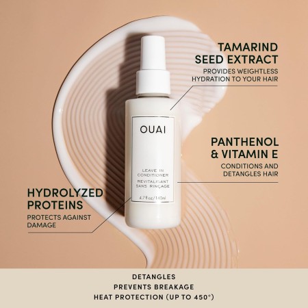 OUAI Acondicionador sin enjuague – Spray protector de calor multitarea para el cabello – Prime Hair para el estilo, suaviza la