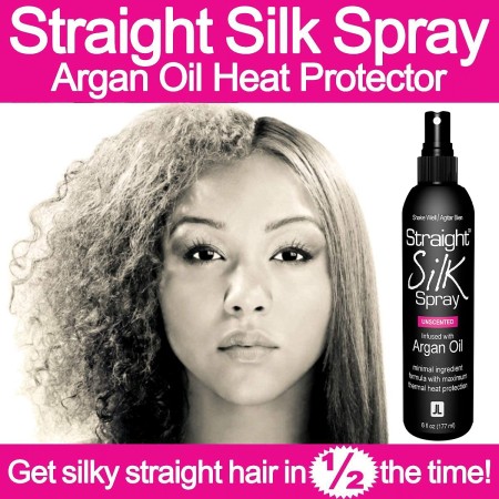 Spray de seda liso con aceite de argán marroquí | Protector y desenredante para alisar el cabello | Sin alcohol | Protector