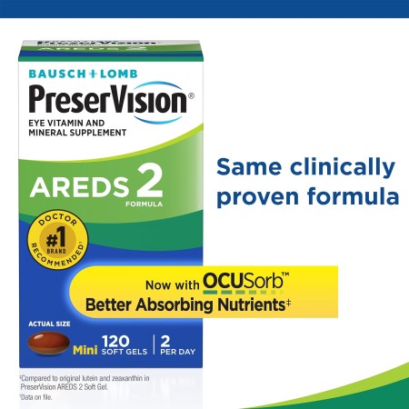 PreserVision AREDS 2 - Suplemento vitamínico y mineral para los ojos, contiene luteína, vitamina C, zeaxantina, zinc y vitamina