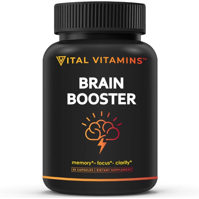 Vital Vitamins Suplementos cerebrales para la memoria y la concentración (paquete de 3) - refuerzo cerebral nootrópico - Apoyo