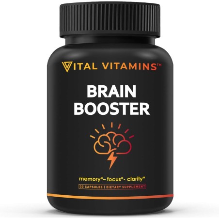 Vital Vitamins Suplementos cerebrales para la memoria y la concentración (paquete de 3) - refuerzo cerebral nootrópico - Apoyo