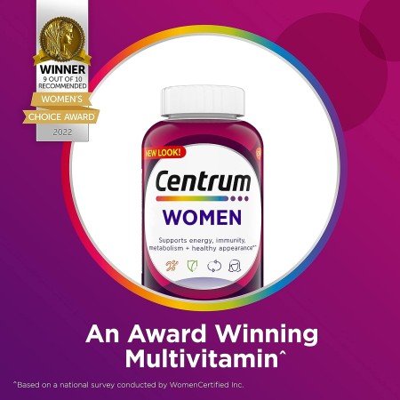 Centrum Multivitamínico para mujeres, suplemento multivitamínico/multimineral con hierro, vitamina D3, vitaminas B y vitaminas